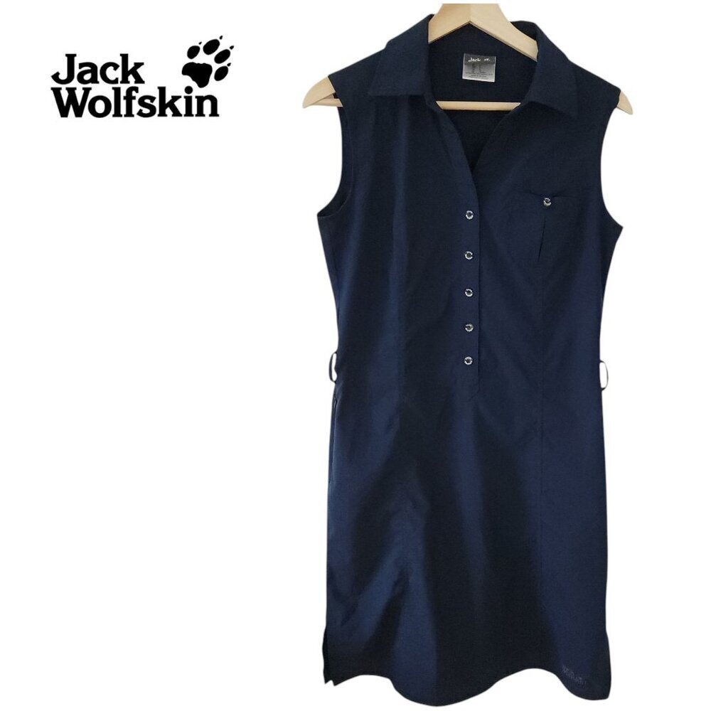 JACK WOLFSKIN Sleeveless Shirt Dress navy small